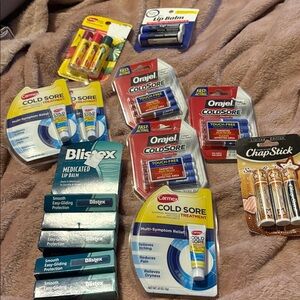 Lip Care and Cold Sore Treatment Set lot of 14 lip care products